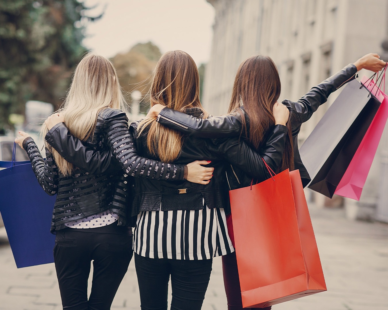 Women walking with shopping bags